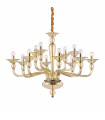 Chandelier sans abats jours Danieli Verre ambre 12 ampoules 81cm