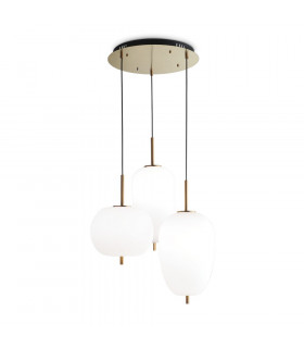Lámpara colgante Umile Cristal blanco 1 bombilla 71cm