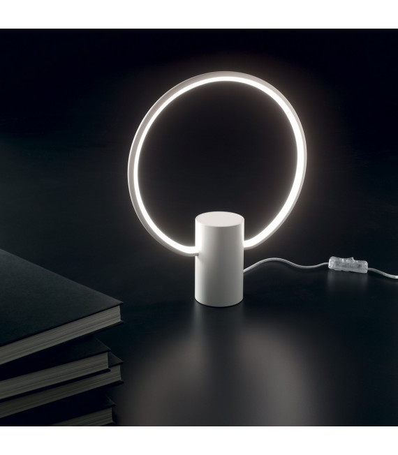 Lampe LED intégré Cerchio Plastique blanc 1 ampoule 33,5cm