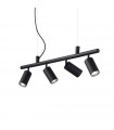 Suspension Dynamite Métal Noir 4 ampoules 16,5cm