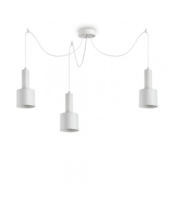 Suspension Holly Métal blanc 3 ampoules 37cm
