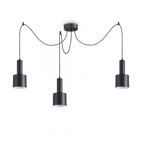 Suspension Holly Métal Noir 3 ampoules 37cm