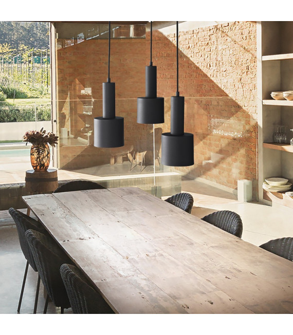 Hanging lamp Holly Black Metal 3 bulbs 37cm