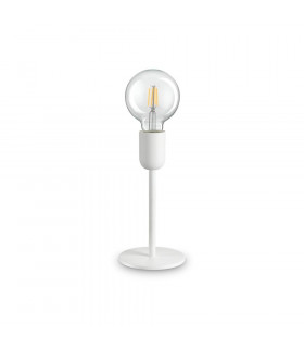 Mikrofon-Tischlampe Weißmetall 1 Glühbirne 22cm