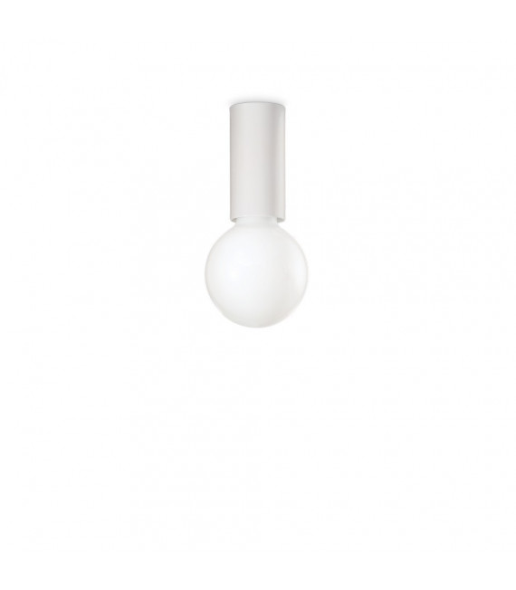 Plafón pequeño metal blanco 1 bombilla 10cm