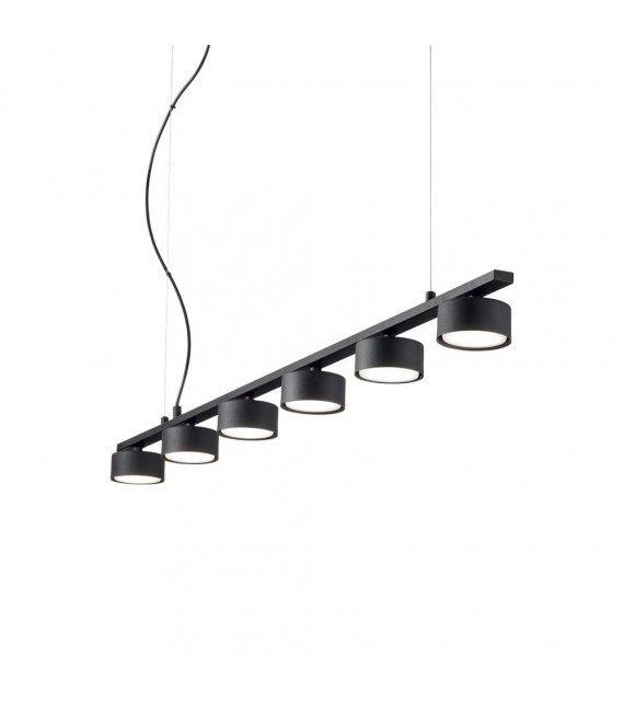 Ciondolo Minor in metallo nero 6 lampadine 10cm