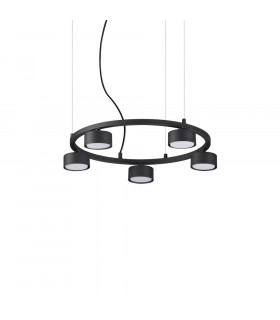 Suspension Minor Métal Noir 5 ampoules 10cm