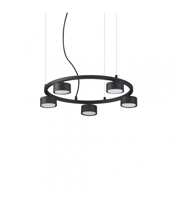 Suspension Minor Métal Noir 5 ampoules 10cm