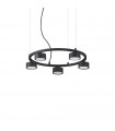 Suspension Minor Métal Noir 5 ampoules 10cm
