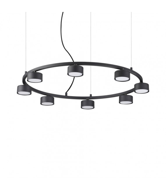 Ciondolo Minor in metallo nero 8 lampadine 10cm