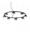 Minor Black Metal Pendant 8 bulbs 10cm