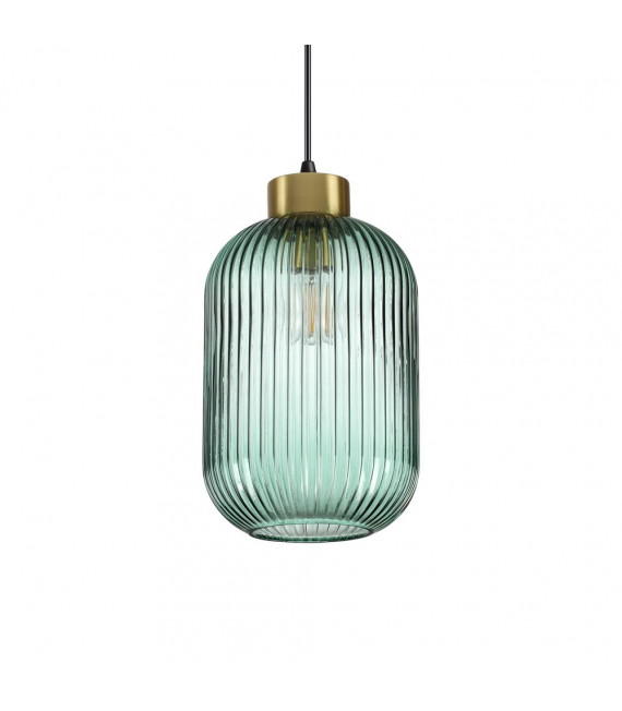 Suspensión de diseño Mint-3 Cristal verde 1 bombilla 36cm