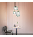 Design suspension Mint-3 Green glass 1 bulb 36cm