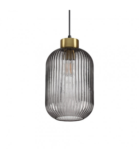 Suspension design Mint-3 Verre Fumé 1 ampoule 36cm