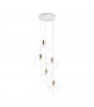 Suspension Ice Métal blanc 5 ampoules 60cm