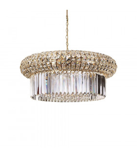Suspension Nabucco Verre Or 18 ampoules 39cm