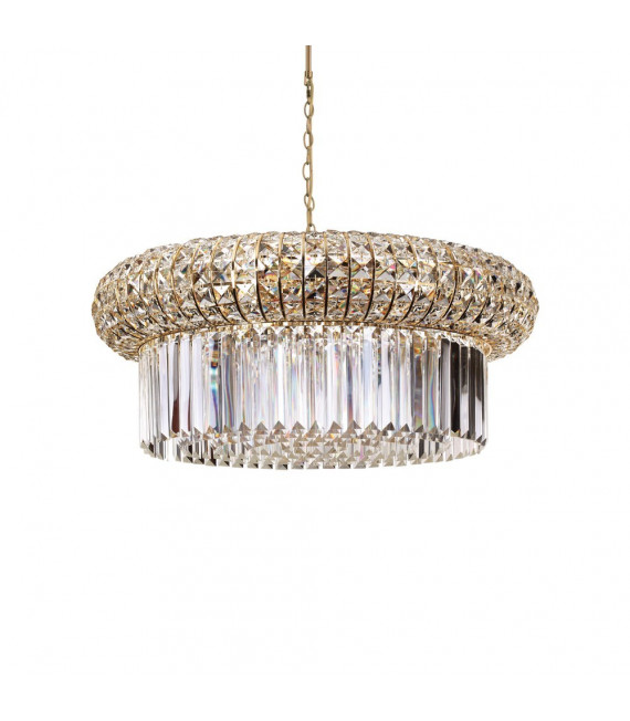 Ciondolo in vetro dorato Nabucco 18 lampadine 39cm
