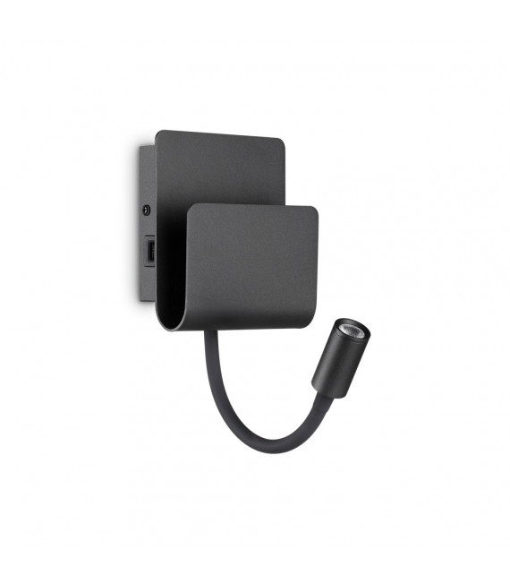 Applique avec liseuse Probe Métal Noir 2 ampoules 23,5cm