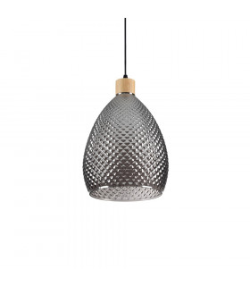 Pendant light Bergen-1 Smoked glass 1 bulb 38cm
