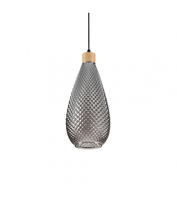 Bergen-2 Pendant Smoked Glass 1 bulb 44cm