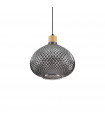 Suspension Bergen-3 Verre Fumé 1 ampoule 39cm