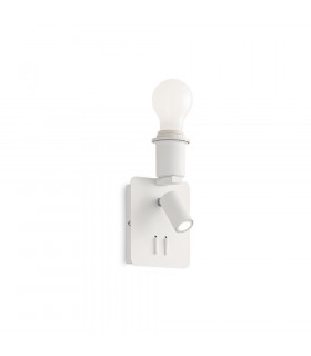 Lampe mit Lampenschirm Gea Weißmetall 2 Birnen 19,5cm