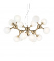 Plafonnier Nodi Métal Laiton satiné 15 ampoules 60cm