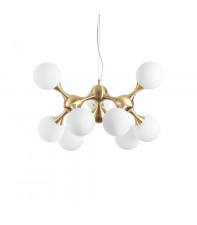 Plafoniera Nodi Metallo Ottone satinato 9 lampadine 60cm