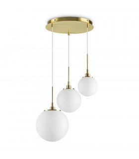 Grape Pendelleuchte Weißglas 3-flammig 42cm
