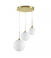 Grape pendant light White glass 3 bulbs 42cm