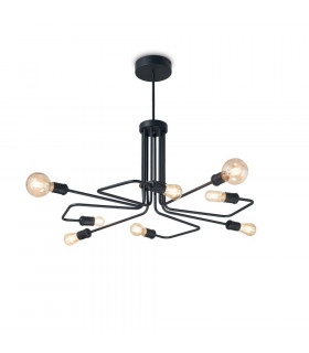 Ceiling lamp Triumph Black Metal 8 bulbs 66cm