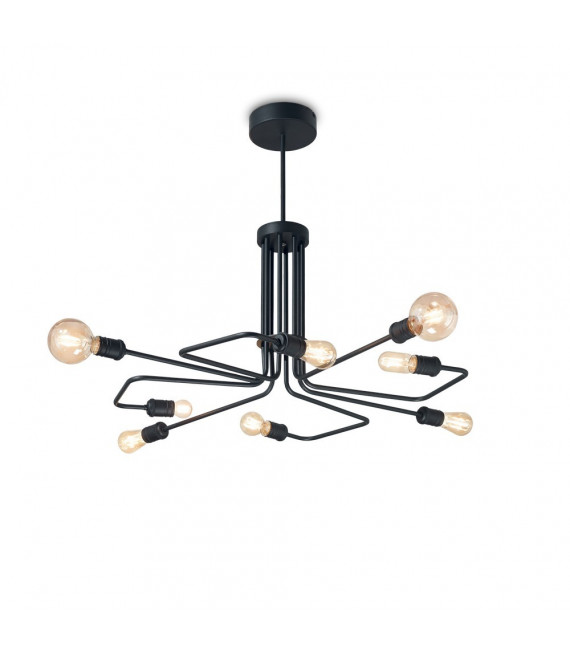 Ceiling lamp Triumph Black Metal 8 bulbs 66cm