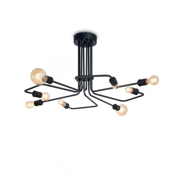 Plafón Triumph Black Metal 8 bombillas 41,5cm