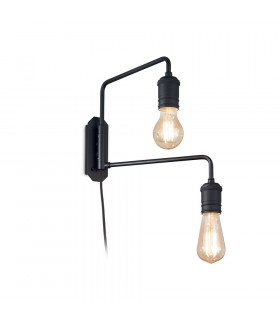 Triumph Black Metal wall light 2 bulbs 29cm