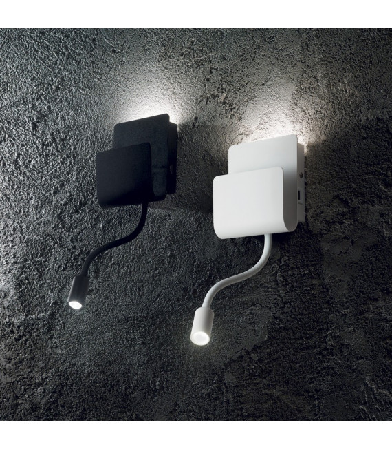 Lampada da parete Probe con luce da lettura Metallo bianco 2 lampadine 23,5cm
