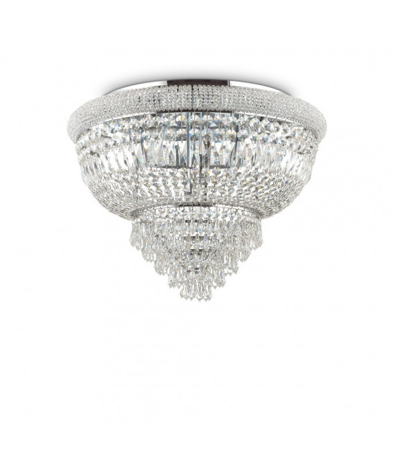 Plafoniera Design Dubai Metallo Cromo 24 lampadine 52,5cm
