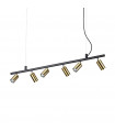 Suspension Dynamite Métal Laiton satiné 6 ampoules 16,5cm
