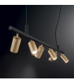 Dynamite Metal pendant lamp Satin brass 6 bulbs 16.5cm
