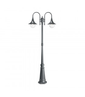 Piantana da giardino Cima Metal Antracite 2 lampadine 216cm