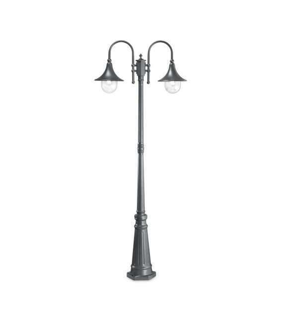 Piantana da giardino Cima Metal Antracite 2 lampadine 216cm