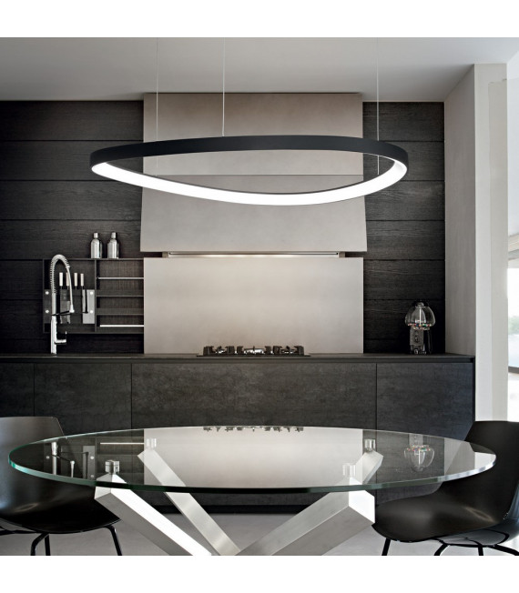 Suspensión LED integrada Gemini 1 bombilla Metal, plástico blanco