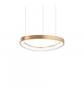 Suspensión LED integrada Gemini 1 bombilla Metal, plástico Latón