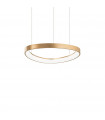 Integrated LED suspension Gemini 1 bulb Metal, plastic Brass