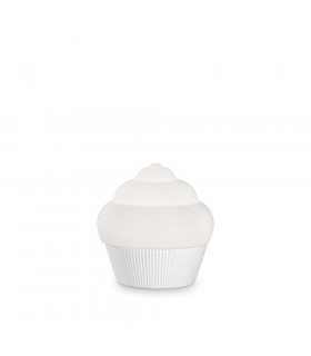 Lámpara de mesa Cupcake Resina Blanca 1 bombilla 21cm