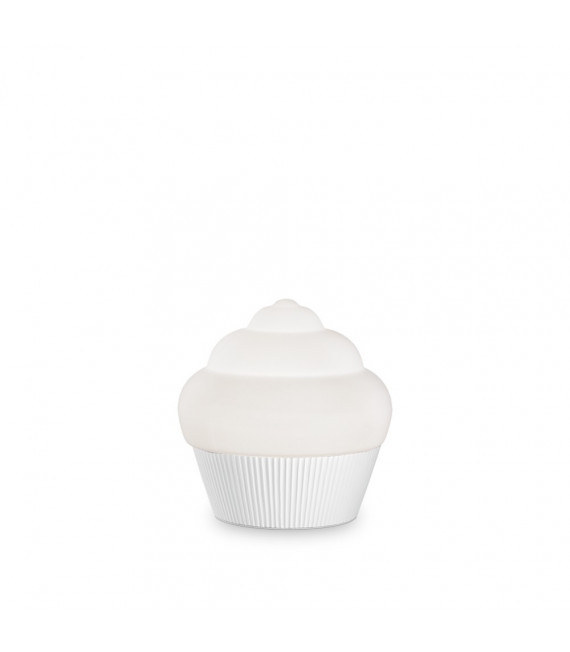 Lampe de table Cupcake Résine blanc 1 ampoule 21cm