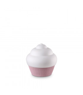 Lámpara de mesa Cupcake Resina Rosa 1 bombilla 21cm