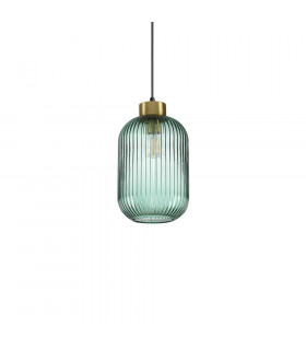Suspensión de diseño Mint-1 Cristal verde 1 bombilla 29,5cm
