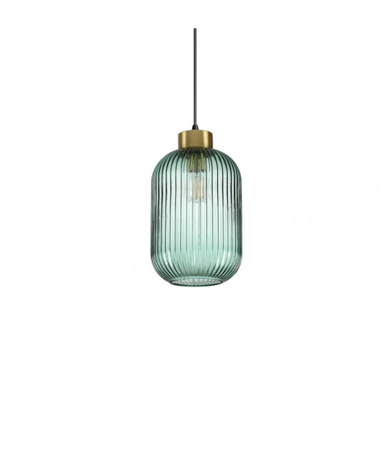 Suspensión de diseño Mint-1 Cristal verde 1 bombilla 29,5cm