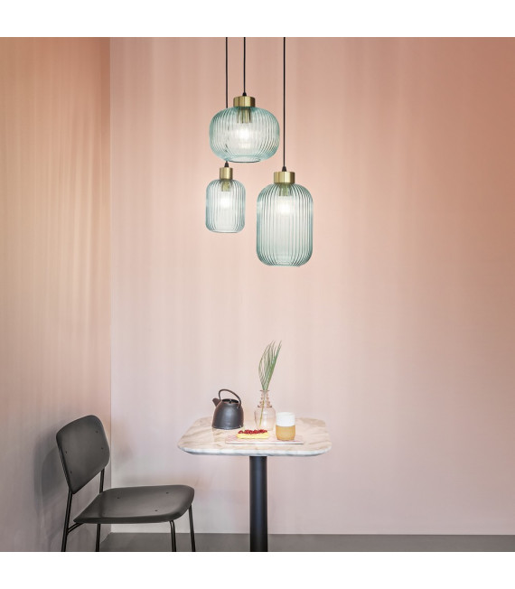 Suspensión de diseño Mint-1 Cristal verde 1 bombilla 29,5cm