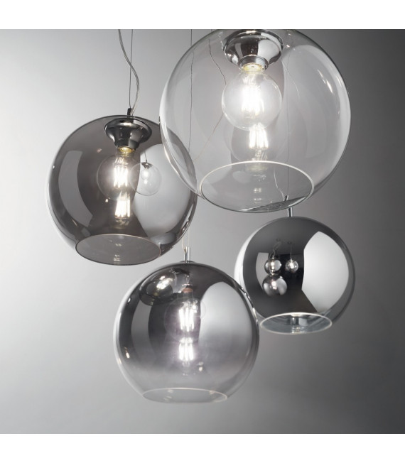 Nemo Metal Chrome Pendant 1 bulb 55cm